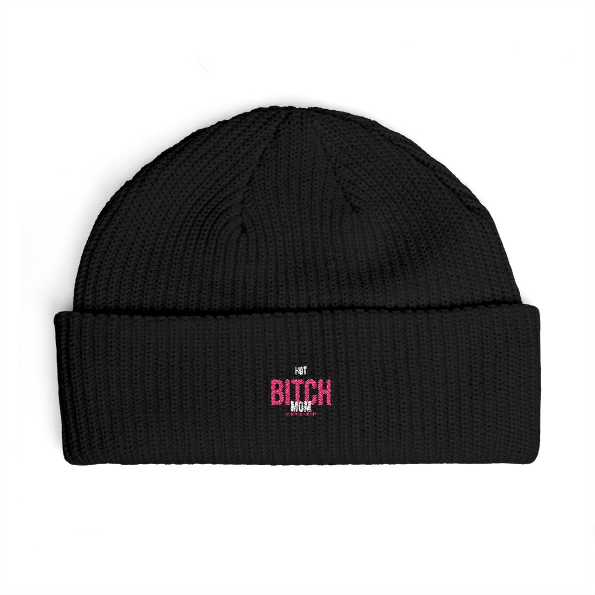 Hot Bitch Mom Beanie - Front Mockup
