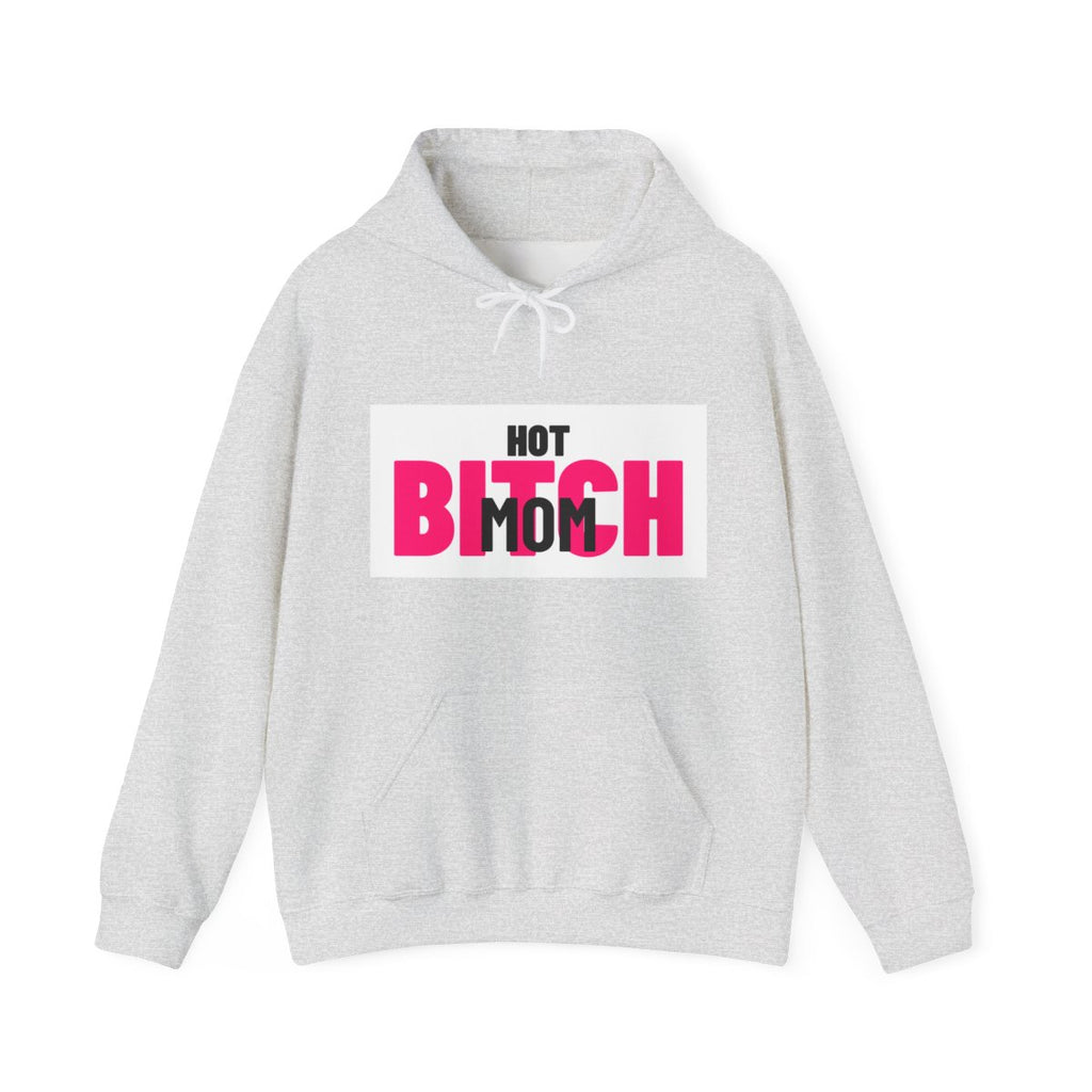 Hot Bitch Mom Hoodie — Black Logo - View 1